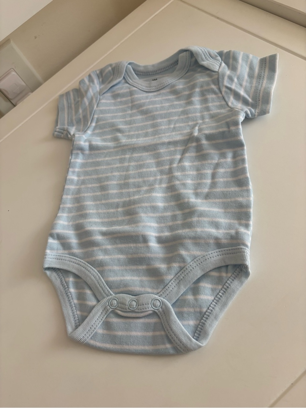 Baby Blue Striped One-Piece Bodysuit